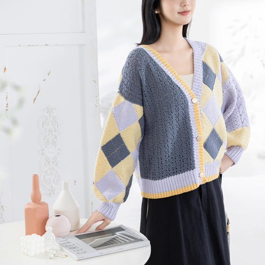 苏苏姐家艾琳格纹开衫手工DIY编织羊毛钩针毛线团衣服材料包 商品图3