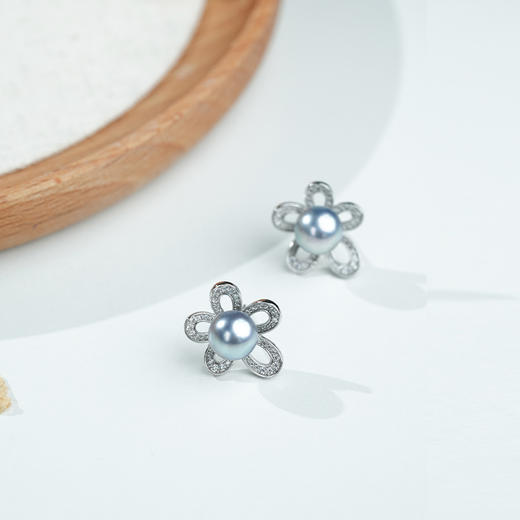 【秒杀】佐奈美（SANAMI)星芒绽露真多麻色海水珍珠耳钉 商品图5