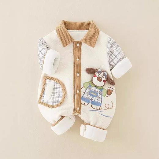 新生儿秋冬加厚连体衣a类棉衣男宝宝外出服加绒婴儿爬服加厚衣服 商品图1