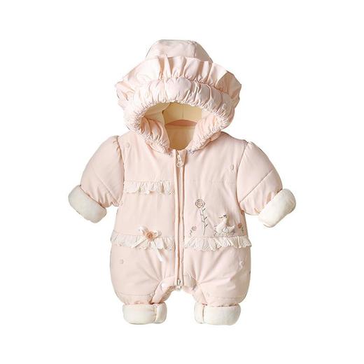 2025秋冬新款婴儿加绒加厚连体衣可爱女宝宝冬季保暖外出服爬服 商品图4