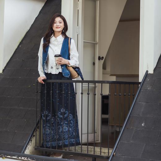 【林栖设计小店】腰果花纹|牛仔裙草木丹宁系列复古2026早春新款半身裙女1961107 商品图2