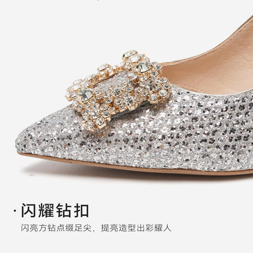星期六26春新款气质方钻高跟单鞋SSE1111141 商品图11
