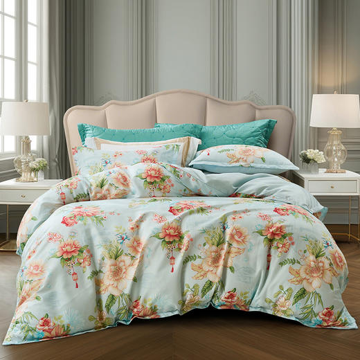 富安娜（FUANNA）磨毛四件套- 湖畔微风 203*229cm 商品图2
