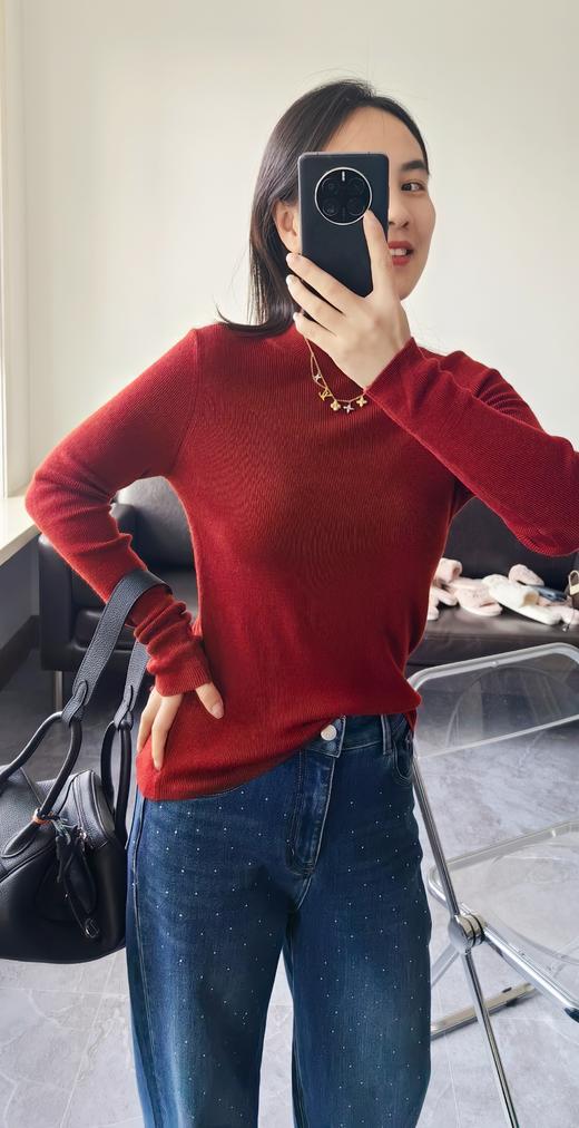 万能自带气场半高领超细羊毛打底衫 商品图12