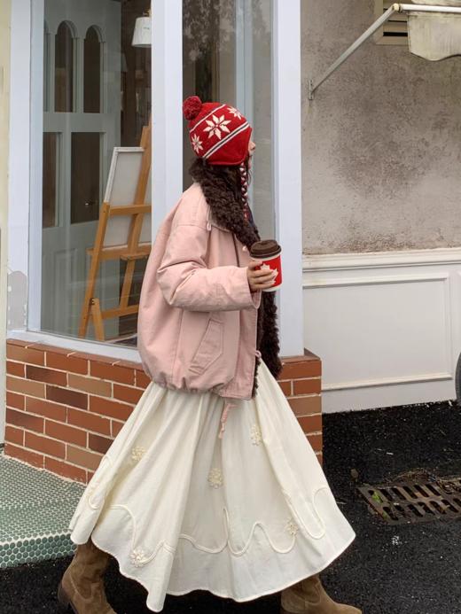 浮生八记/25C189/25D269/格纹不规则拼接手工花朵刺绣半裙 商品图4