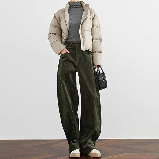 裁缝学苑AH105灯芯绒裤子条绒加厚加绒阔腿弯刀裤纸样女装服装打板 商品图3