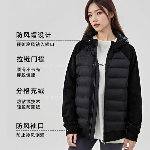 LUCKY DEER幸运鹿情侣款鹅绒针织运动外套保暖防风鹅绒服 商品图3