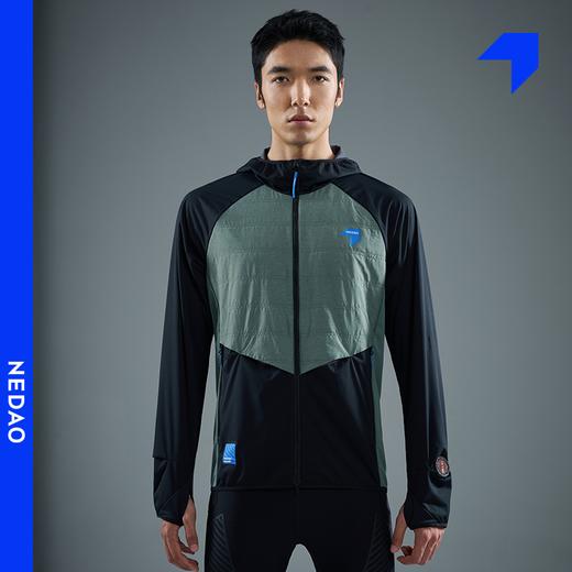 内道撞色拼接带帽软壳男士防风透气马拉松训练比赛跑步外套 商品图2