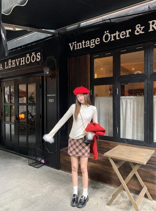 <曾小咸推荐>现货秒杀 ！微信超特价！韩系拼接毛毛袖打底衫 日常129.99 立减60 秒杀69.99！！深浅咖格半裙  秒杀59.99！！！ 商品图9