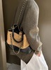 代工厂新款麂皮拼纯皮托特hobo大容量链条单肩斜挎包 商品缩略图7