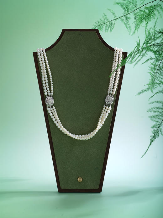 子佩集【真爱玫瑰】银S925毛衣链【XXMYL002】4-5mm珠玫瑰三层2512 商品图1