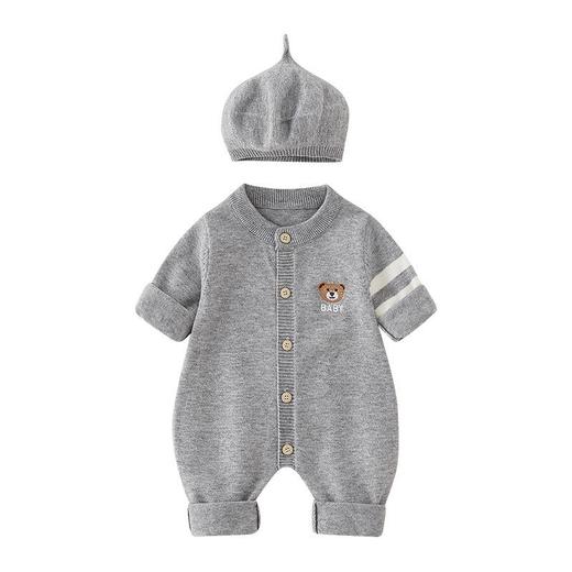 秋季新款a类婴儿针织连体衣宝宝小童儿童衣服男童秋装爬服童装 商品图4