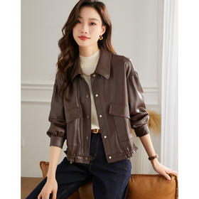【年终特卖】PU皮衣外套女短款秋冬装新款复古小个子休闲机车皮夹克