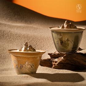 万仟堂敦煌联名旅行茶具套装2025新款便携式茶具旅行套装越过山丘 瓷器商品不支持七天无理由