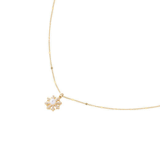 【冰雪奇缘】三彩2026新款雪花珍珠吊坠项链轻奢童话约会法式经典 商品图2