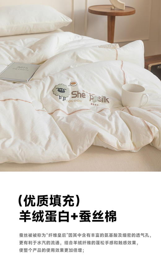無印良品羊绒蚕丝双蛋白暖肤被200*230cm 商品图5