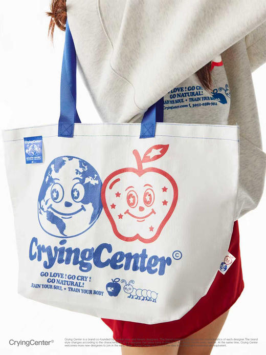 CryingCenter 地球派对单肩手提大容量购物袋环保编织袋 哭喊中心 商品图5