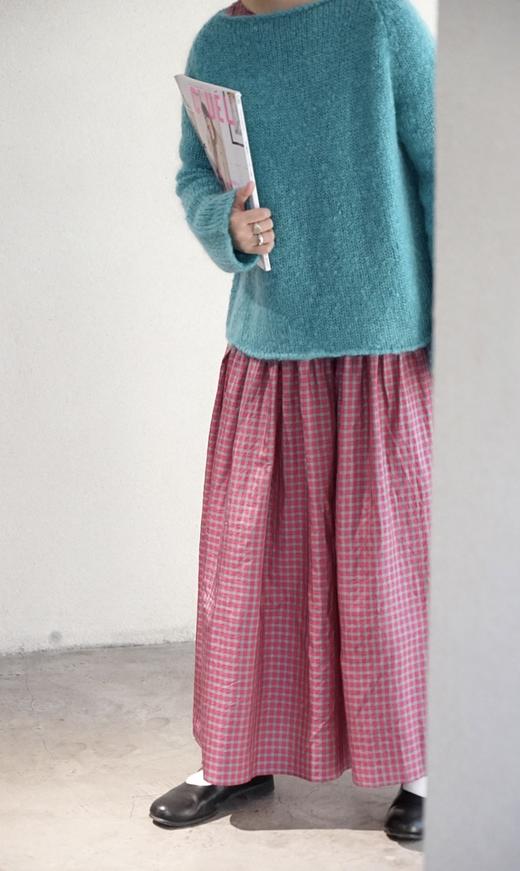 apuntob 格纹真丝连衣裙(覆盆子红格/青柠黄格) 商品图8