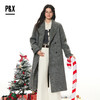 P&X设计师女装2026春季雅丹风羊绒双面呢长款大衣826121071 灰色 商品缩略图0