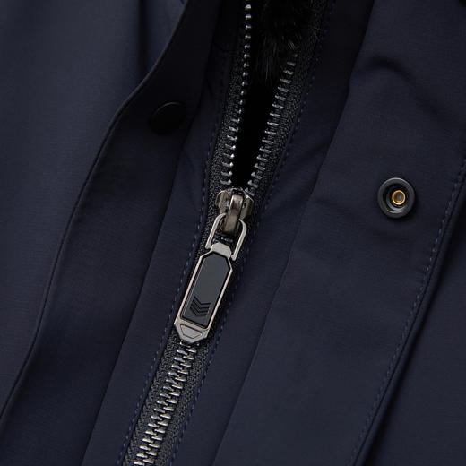 【门店同款】圣得西2025年冬季男士水貂毛领兔毛内胆通勤易搭尼克服
 商品图5