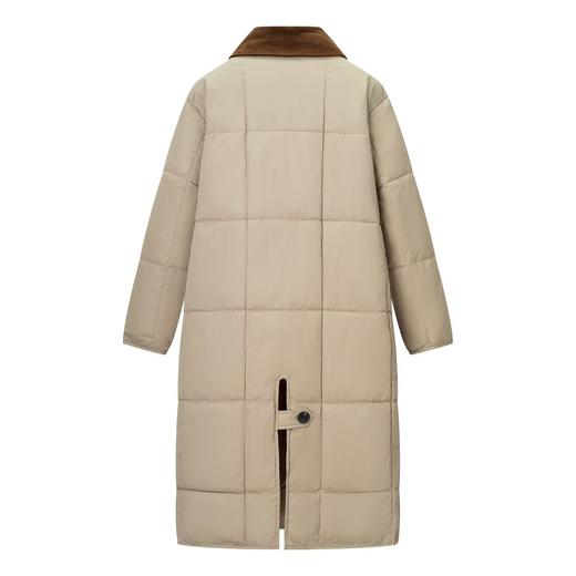 冬季长款加厚保暖卡其色棉服女小众设计款棉衣面包服外套 商品图1