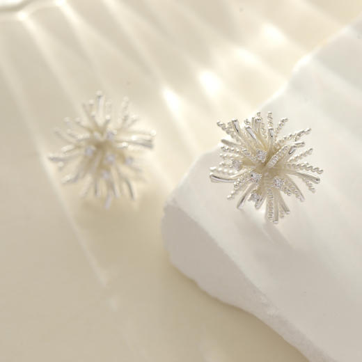 三彩2026新款立体浪漫蒲公英耳钉时尚梦幻镀银耳饰养耳清新约会女 商品图1