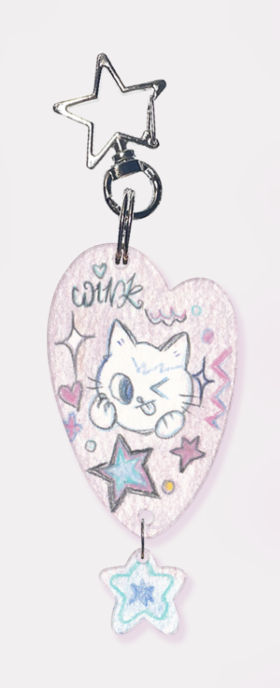 锦江丨马老毛子丨爱心wink钥匙扣-串