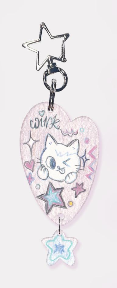 锦江丨马老毛子丨爱心wink钥匙扣-串 商品图0