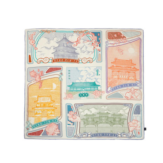 【故宫正品丝巾礼盒】2026马年新年羊绒羊毛方丝巾宫里的世界宫阙云间春节礼品 商品图8