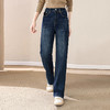 窄版直筒牛仔裤女大码胖mm2026春装新款中年妈妈高腰显瘦裤子外穿 商品缩略图3