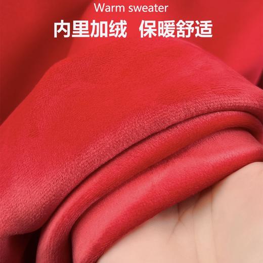 骐骥驰骋，势不可挡！2026马年刺绣加绒加厚红色卫衣 连帽/圆领 商品图3