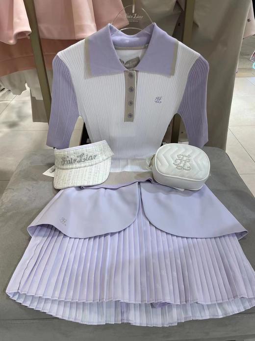 FL家女士印花飘逸百褶小短裙，球星海报款，是兼具优雅知性的温柔单品！不挑身材包容性高，低饱和度的淡紫色，处处透露着女性的优雅气质！ 商品图1