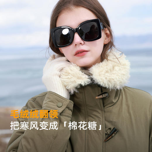 三彩2026春季新款派克羽绒服毛绒翻领90白鸭绒外套休闲M 商品图1