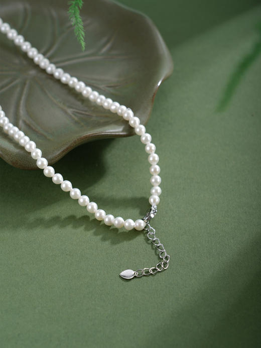 子佩集【涟光素影】珍珠项链【XXXL004】4mm珠白玉髓水滴2512 商品图3