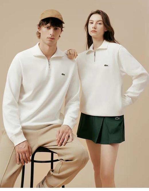 代工纯元。25新品法国🐊男女款小标半拉链卫衣～（售后期签收3天内，不合适及时联系） 商品图3