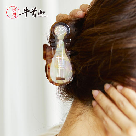 牛首山文创好事莲莲抓夹穹顶星空侧边夹古风发夹飞天琵琶抓夹发饰 商品图2