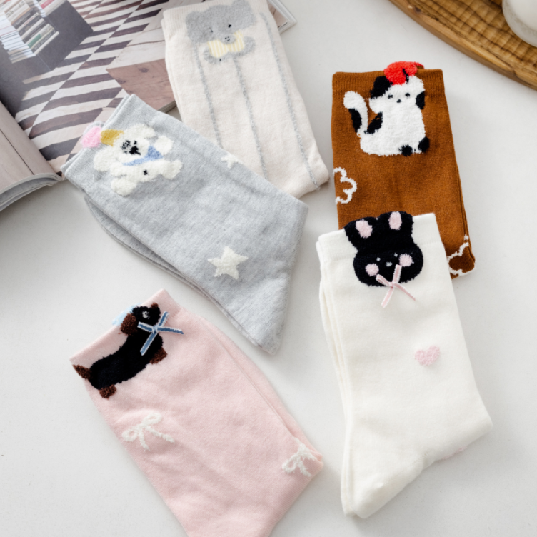 JKN羊毛中筒袜|卡通萌宠系列，搭配神器，保暖又好穿