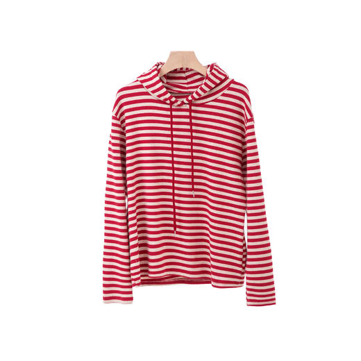 红色条纹连帽卫衣 商品图1