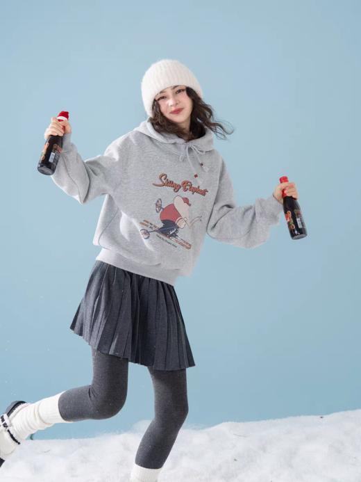 浮生八记/25D244/25D264/“勇敢小象滑雪记”加绒真皮抽绳连帽卫衣内搭T恤 商品图4