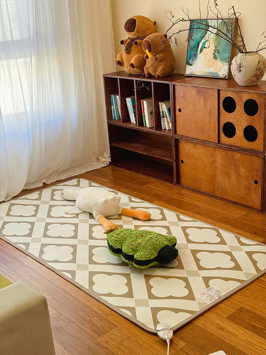 【可移动的地暖 冬日居家取暖神器】石墨烯加热地垫/地毯  0-60度调节  智能恒温12小时定时  石墨烯+碳晶电热膜+蜂窝立体发热高效节能 易清洁好收纳~ 商品图0