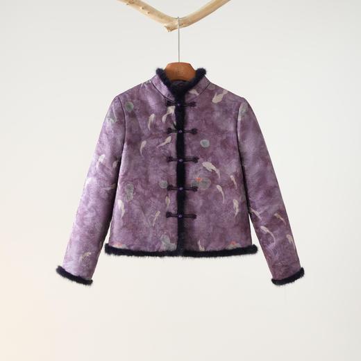 西子/【锦鲤戏莲】新中式国风荷塘月色水貂毛夹棉外套/WTXZ0005 商品图0
