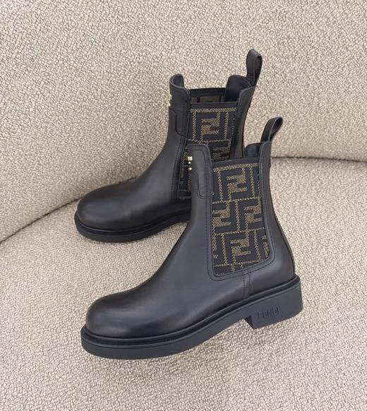 年后发 重磅渠道   经典老花切尔西短靴    松紧带一脚蹬短靴 商品图0