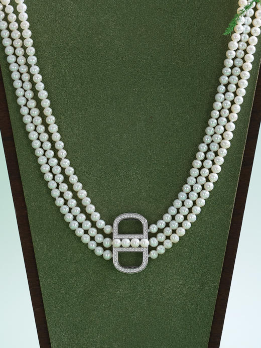 子佩集【玲珑之境】珍珠毛衣链【XXMYL003】4mm珠日字扣三层2512 商品图2