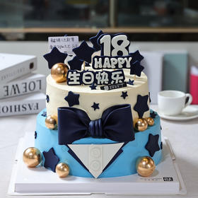 18岁成人礼蛋糕，新鲜芒果加黄油脆脆夹心