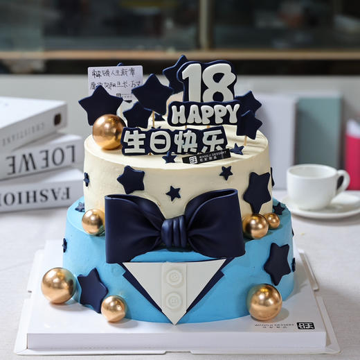 18岁成人礼蛋糕，新鲜芒果加黄油脆脆夹心 商品图0