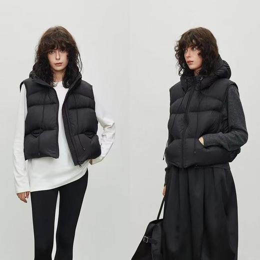 [屁侠推荐]泡芙羽绒马甲 90鹅绒 防风防泼水 连帽 三色 商品图0