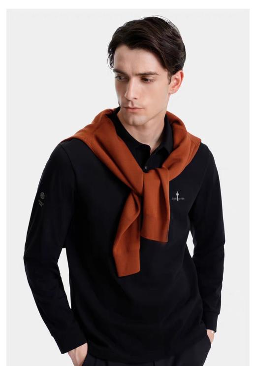 点此购买 比音勒芬秋冬季男士时尚休闲弹力加绒保暖翻领POLO衫 ss 338075 商品图7