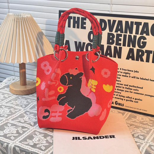 【马年新款 ins手提包】春秋水桶包结婚伴手礼 小众大容量针织手提包袋  商品图2