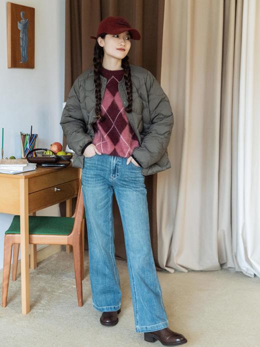 【prime】知识分子18支纯羊毛菱格纹拉毛毛衫FCF3WST137 商品图10