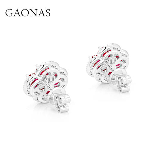 GAONAS  圣诞红 秋冬贵气百搭红色耳钉11792ER 商品图2